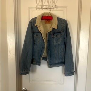 Levi's Blue Denim Sherpa Jacket